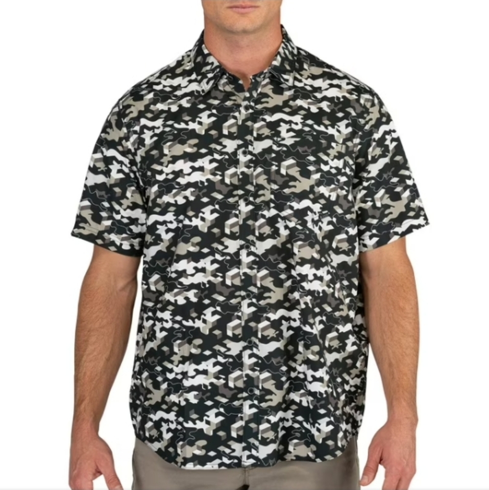 5.11 Tactical Men's Camo Maze Shirt Short Sleeve Black Size Large